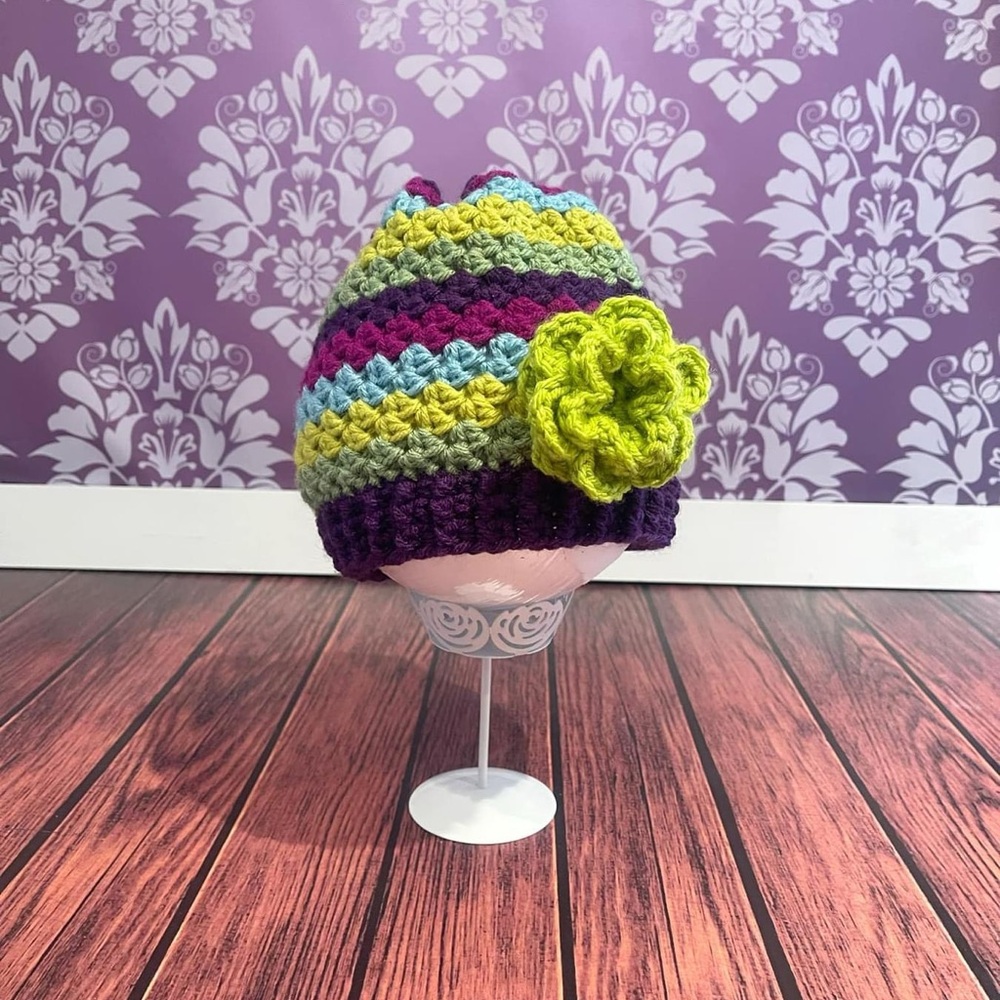 Crochet Striped Winter Hat